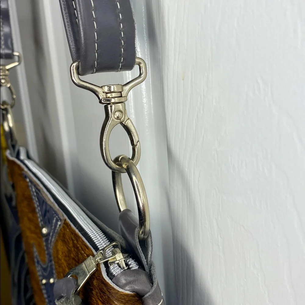 NWOT Dancing Cactus Designs Leather Hair Hide Bag - Picture 5 of 16